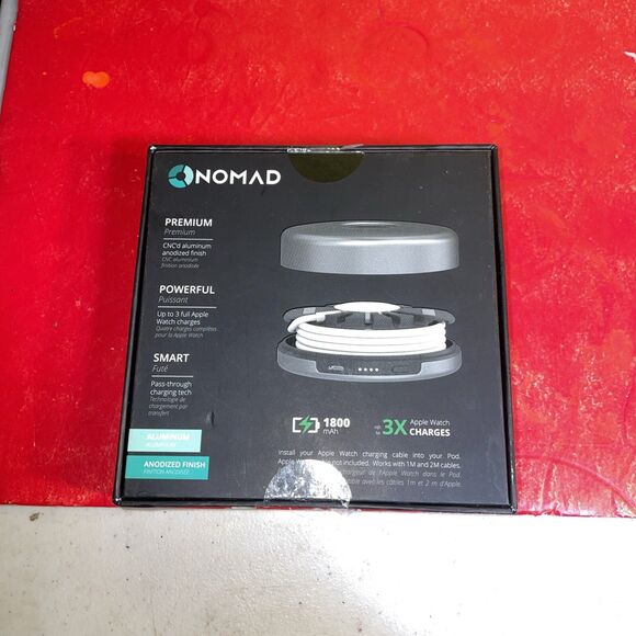 Nomad Pod Portable Charger Apple Watch Space Gray NOMAD POD-APPLE-SG-001 - Picture 3 of 6